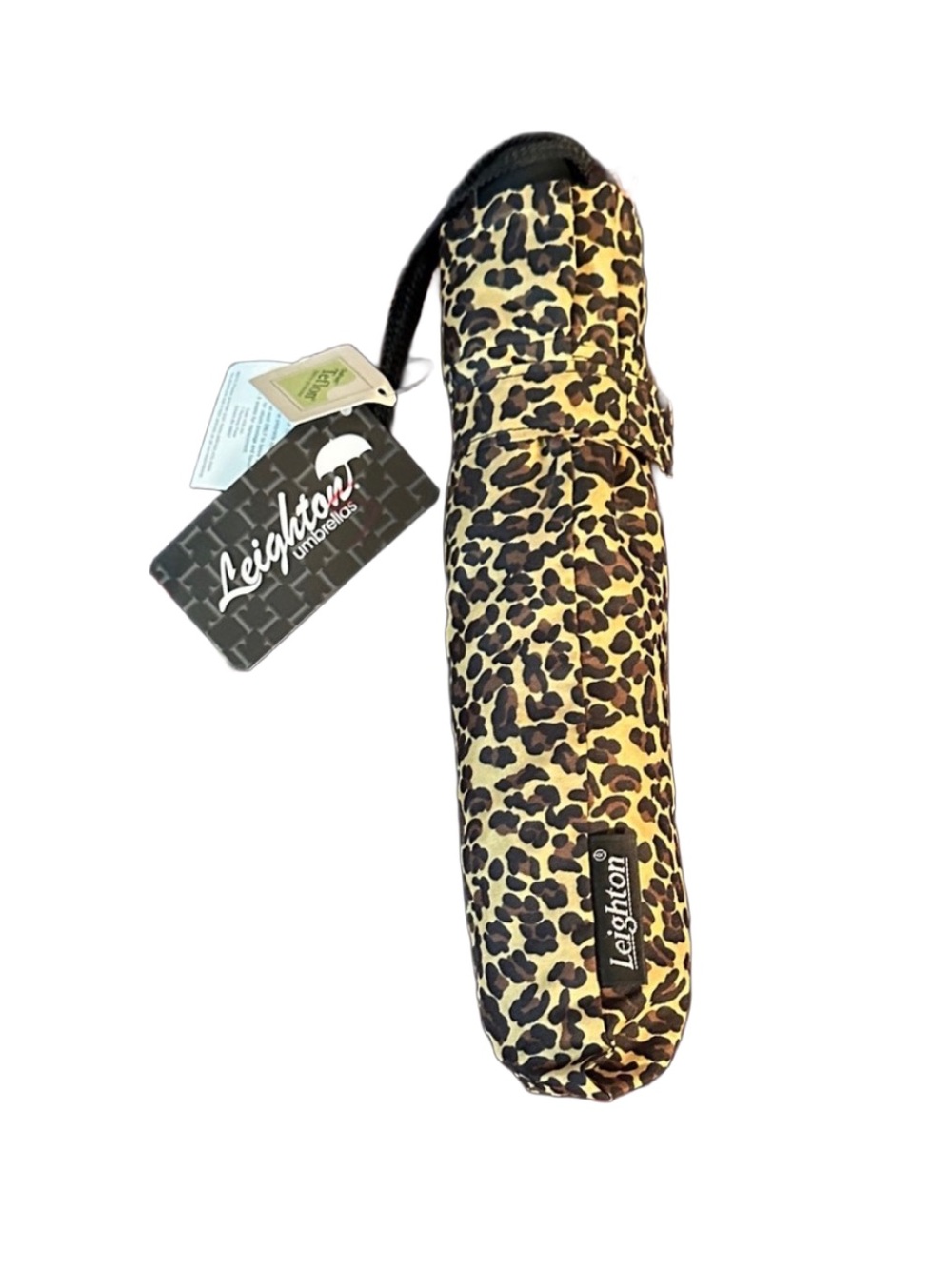 Leighton Leopard Print compact Umbrella
